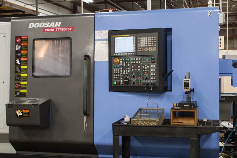 CNC turning center at a precision CNC machine shop in Aurora, Illinois