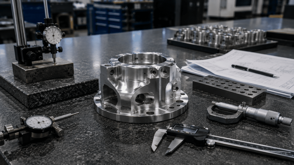 Inspection setup supporting the CNC production launch process before repeat production approval